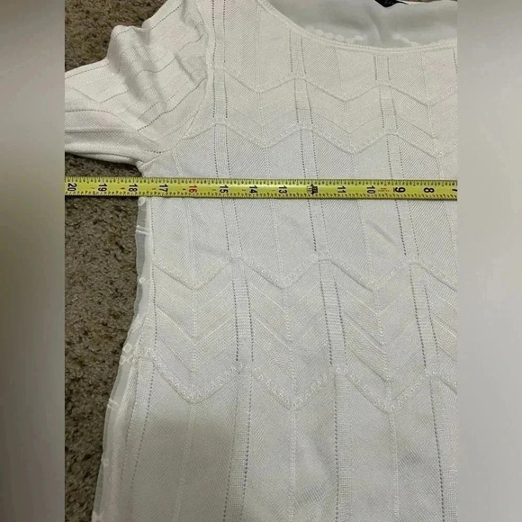 White House Black Market Layered Crochet Lace Trimmed Sweater Blouse Size Small - Picture 10 of 11